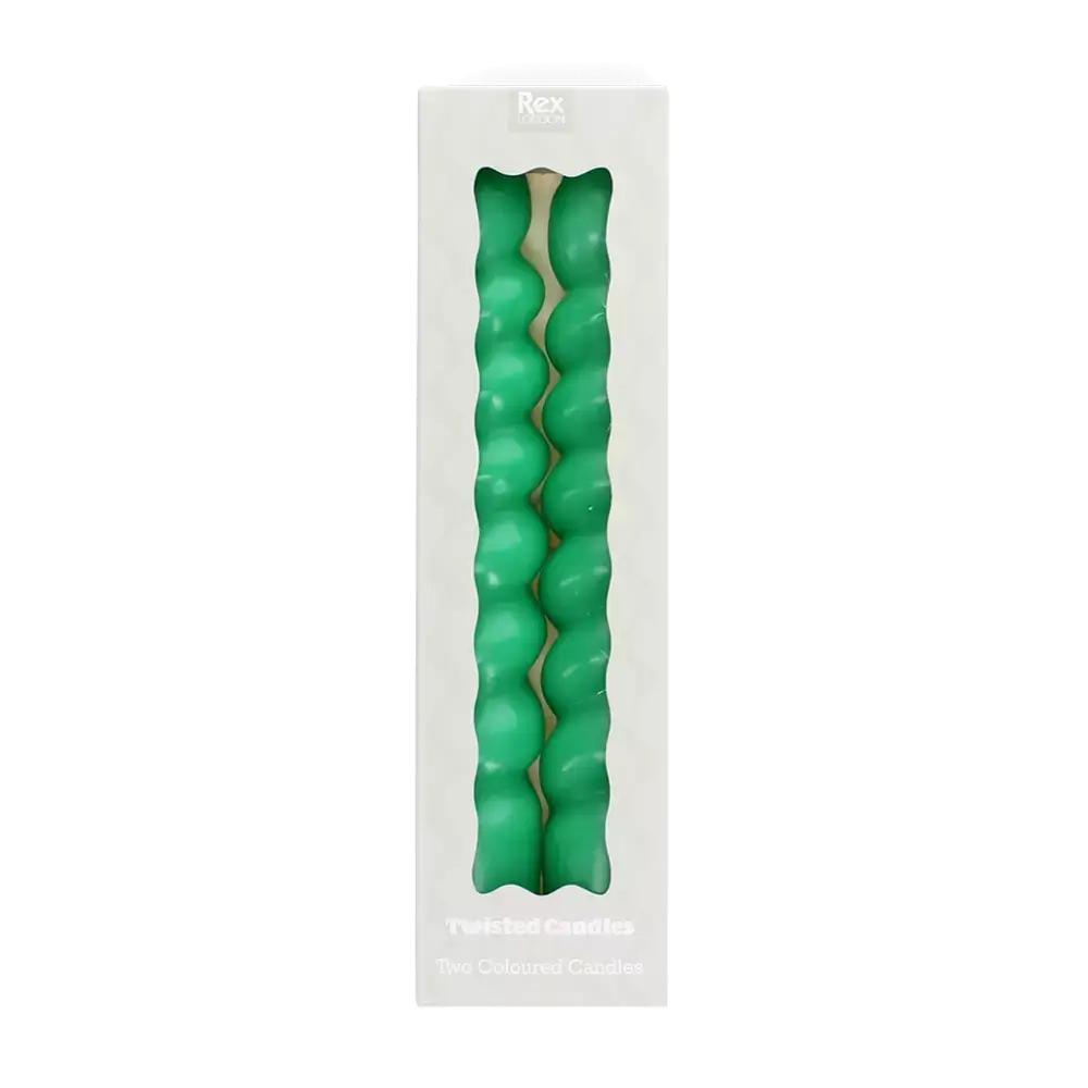 Twisted Dark Green Candle