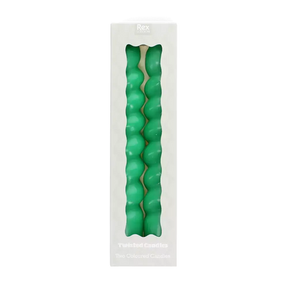 Twisted Dark Green Candle