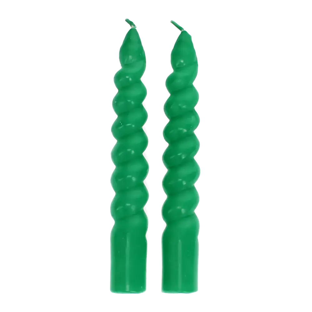 Twisted Dark Green Candle