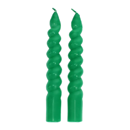 Twisted Dark Green Candle
