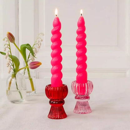 Twisted Bright Pink Candle