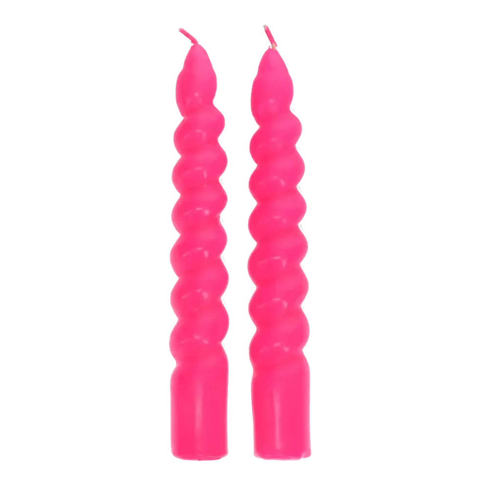 Twisted Bright Pink Candle