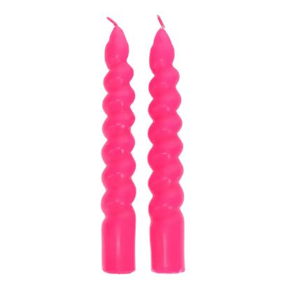 Twisted Bright Pink Candle