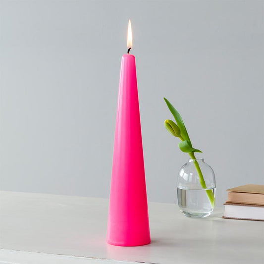 Bright Pink Tall Cone Candle