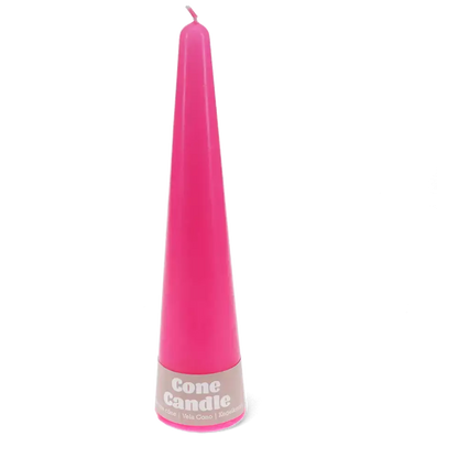 Bright Pink Tall Cone Candle