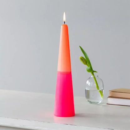 Pink & Orange Tall Cone Candle