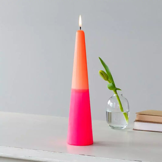 Pink & Orange Tall Cone Candle