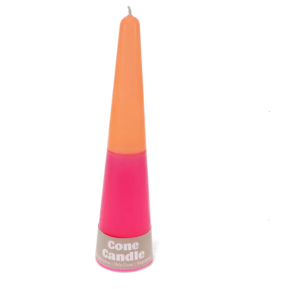 Pink & Orange Tall Cone Candle