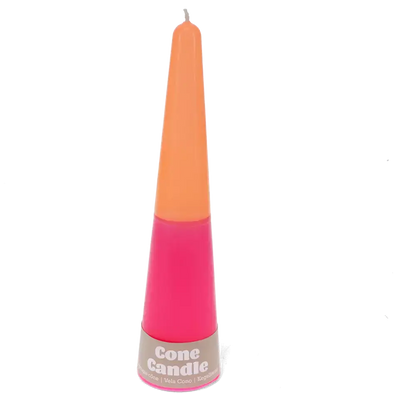 Pink & Orange Tall Cone Candle