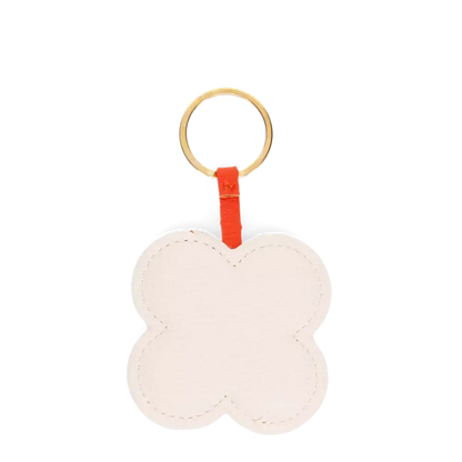 Pink Daisy Faux Leather Keyring