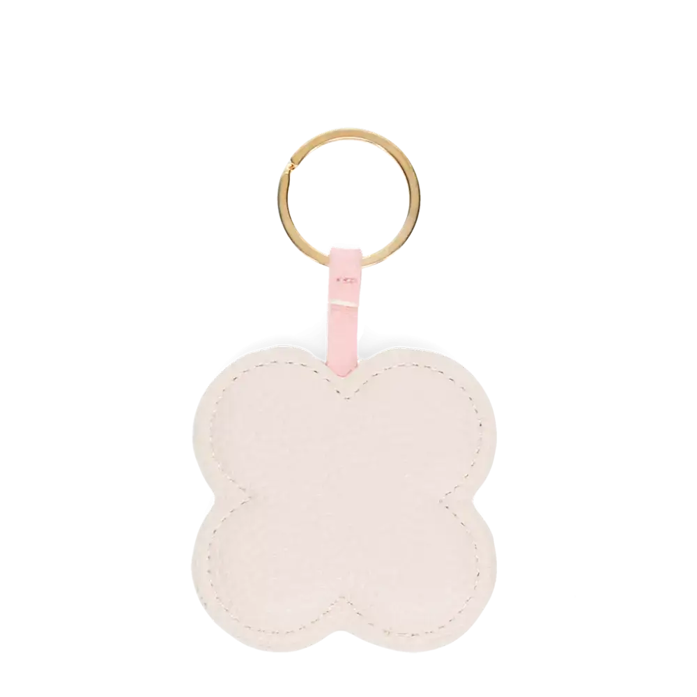 Green Daisy Faux Leather Keyring
