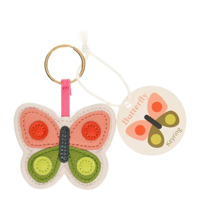 Butterfly Faux Leather Keyring