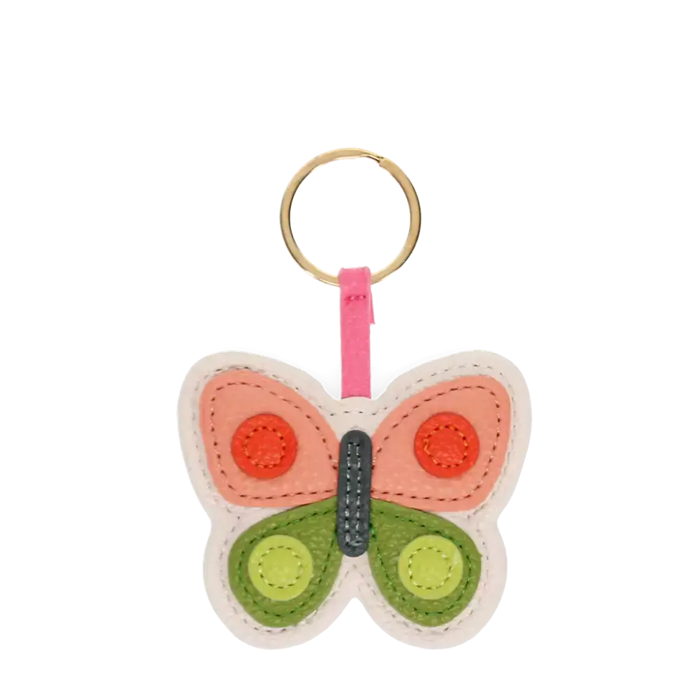 Butterfly Faux Leather Keyring
