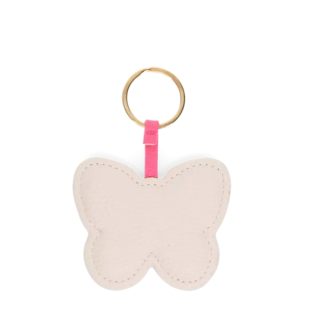 Butterfly Faux Leather Keyring