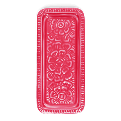 Rectangular Enamel Tray Vibrant Pink