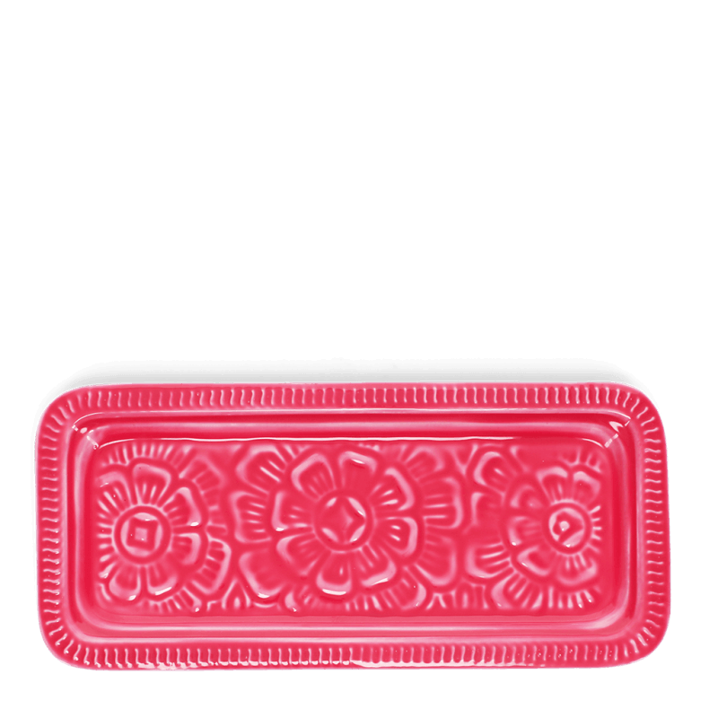 Rectangular Enamel Tray Vibrant Pink