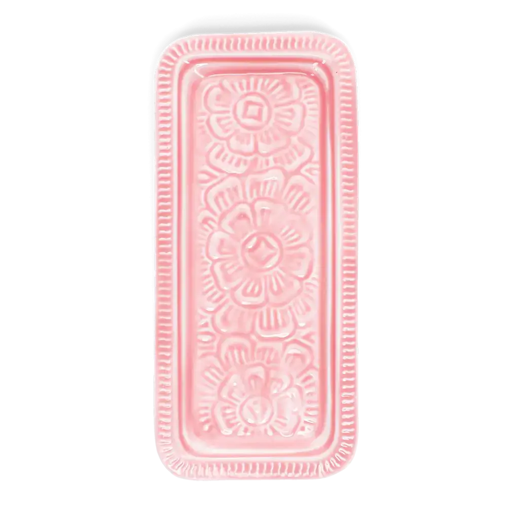 Rectangular Enamel Tray Pale Pink