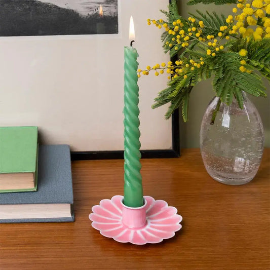 Flower Candle Holder Pale Pink