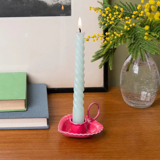 Heart Shaped Candle Holder Vibrant Pink