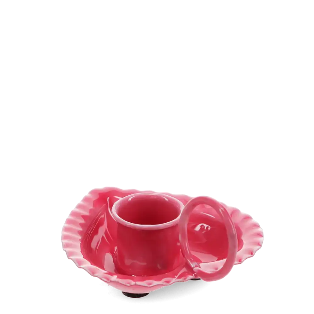 Heart Shaped Candle Holder Vibrant Pink