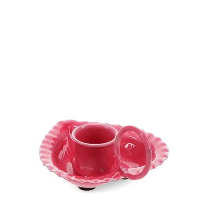 Heart Shaped Candle Holder Vibrant Pink