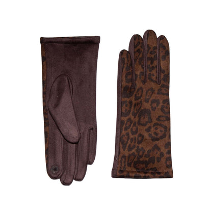 Animal Print Gloves - Chocolate