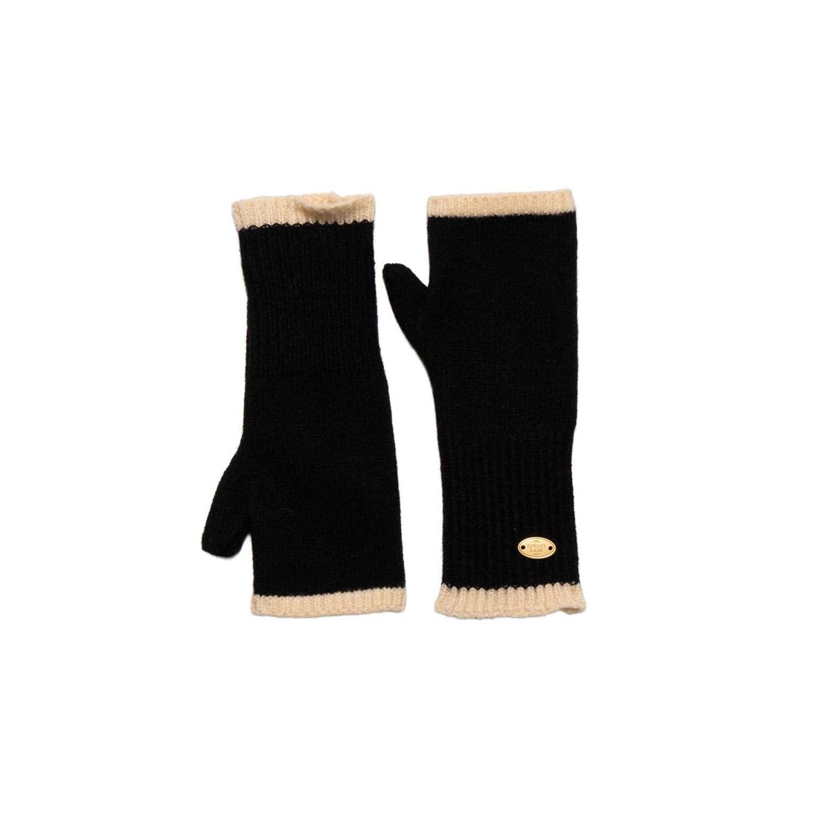 Knitted Fingerless Gloves - Black