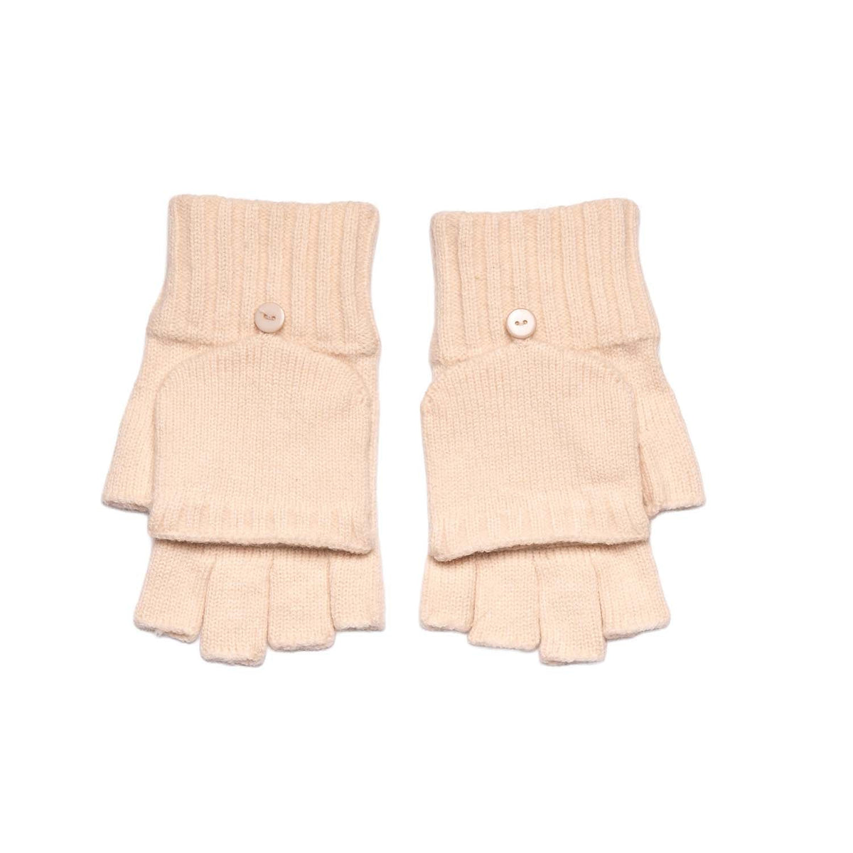 Knitted Multi-way Gloves - Cream