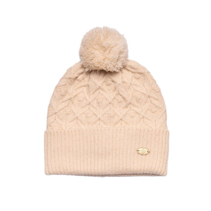 Knitted Pom Pom Hat - Cream