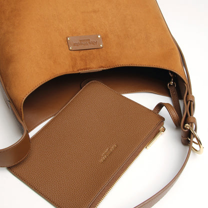 Fudge Suede Kensington Hobo Bag