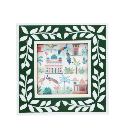 Square resin picture frame (3.5" X 3.5") - Green
