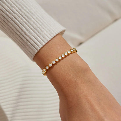 Bracelet Bar - Round CZ Tennis - Gold