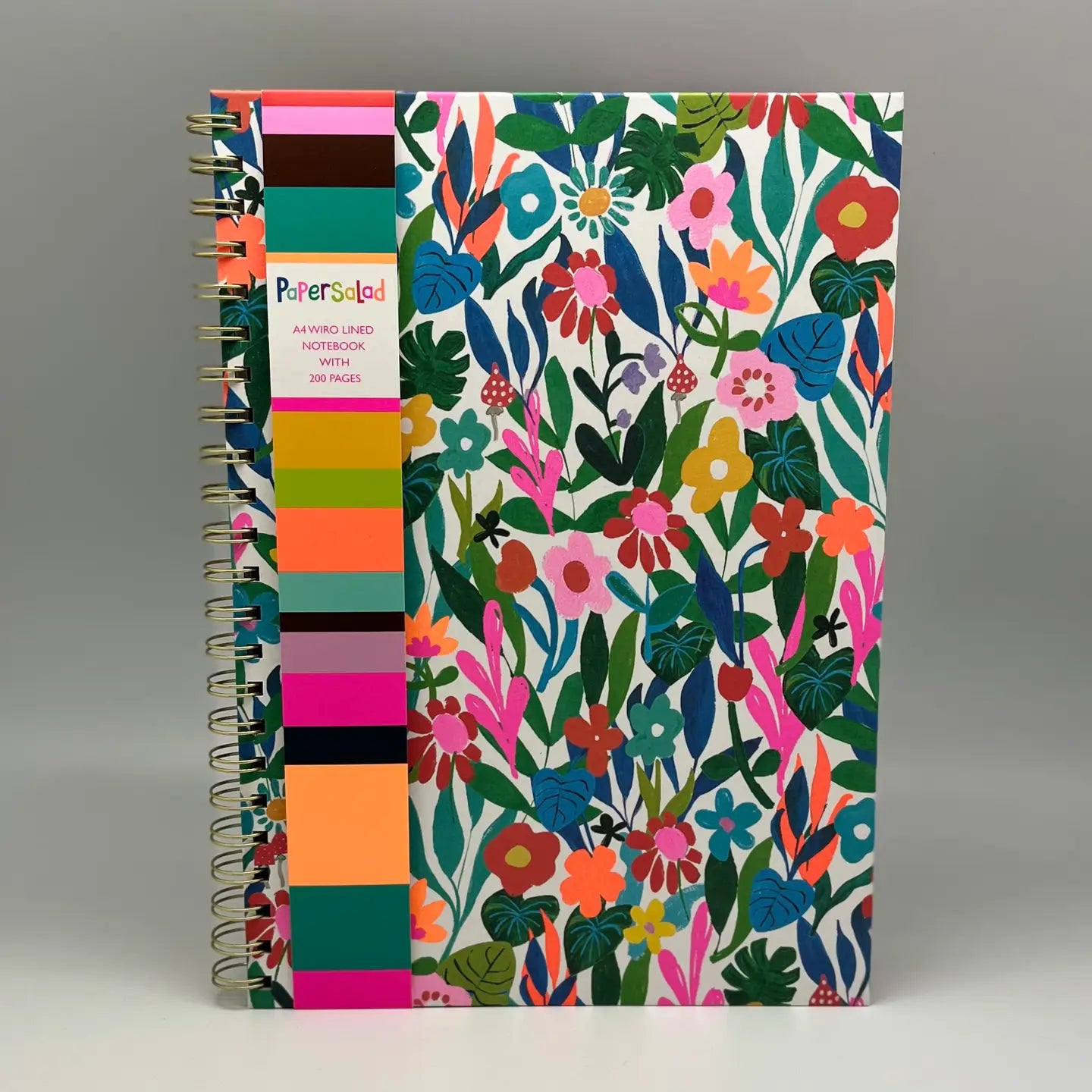 A4 Wired Notebook - Bright Flowers