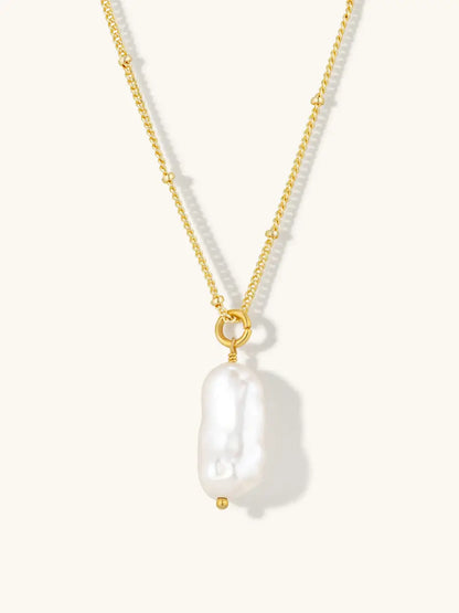 Alessia Gold Pearl Pendant Necklace