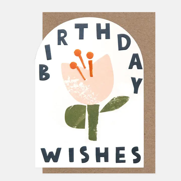 Birthday Wishes Peach Tulip On Stem