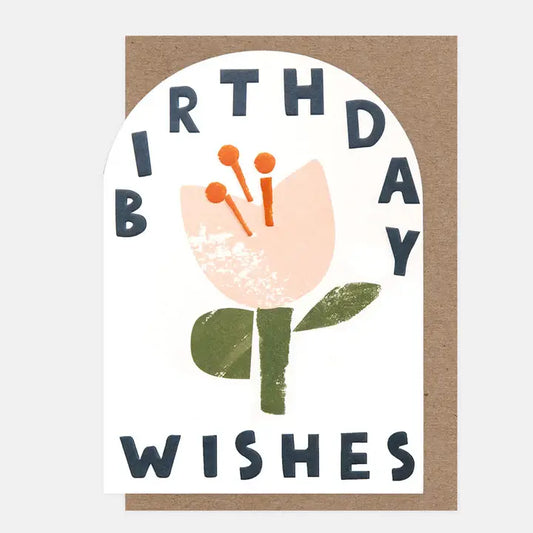 Birthday Wishes Peach Tulip On Stem