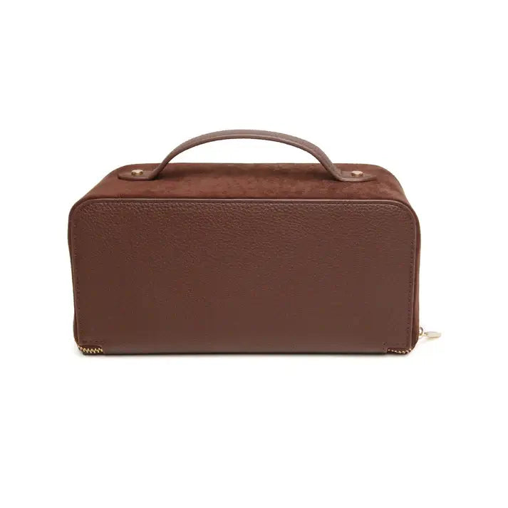 Chocolate Suede Kensington Train Case