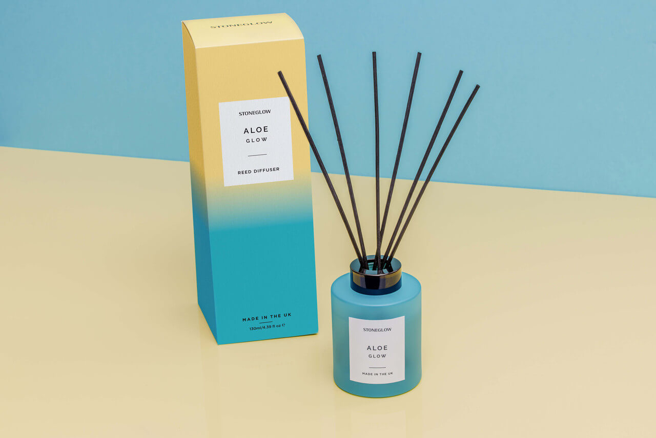 Aloe Glow - Scented Diffuser 130ml - Blue Glass
