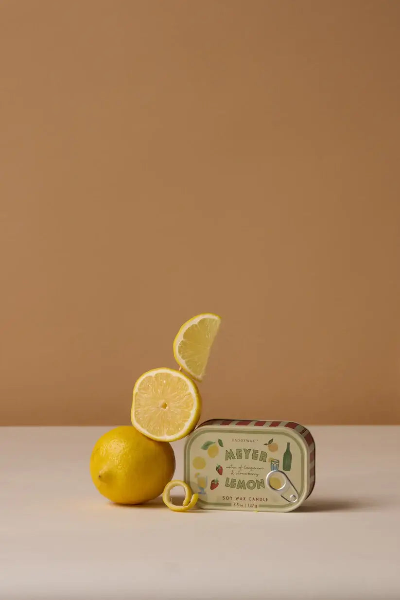 Bistro Lemon Printed Tin Candle - Meyer Lemon