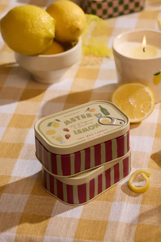 Bistro Lemon Printed Tin Candle - Meyer Lemon