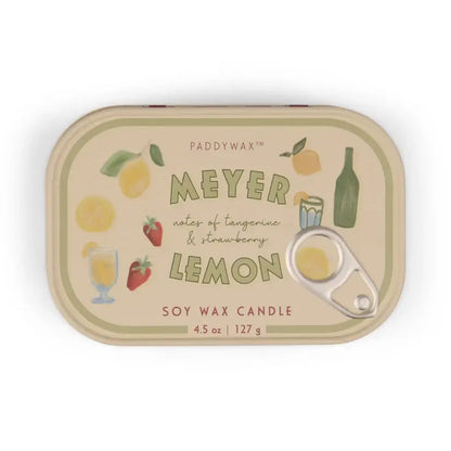 Bistro Lemon Printed Tin Candle - Meyer Lemon