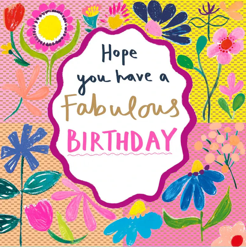 Have A Fabulous Birthday Floral Cameo