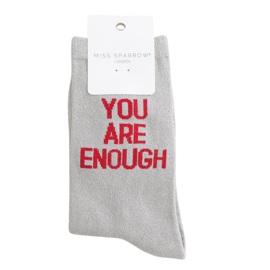 You Are Enough Glitter Socks