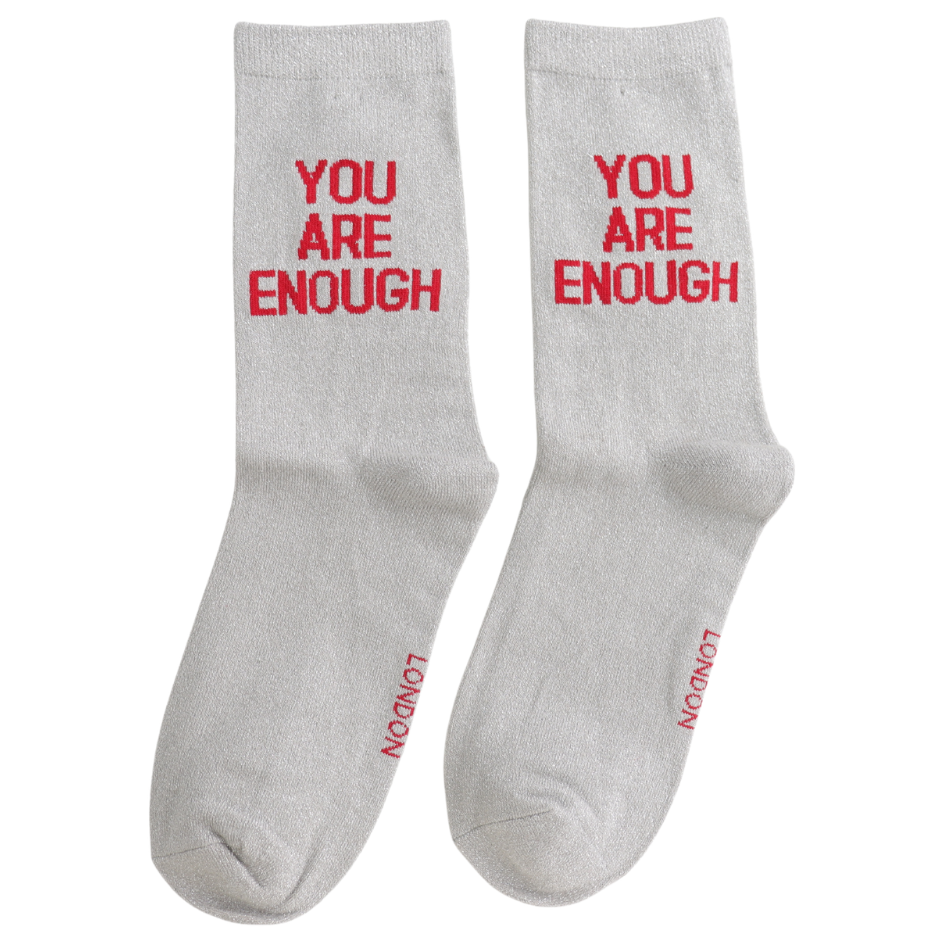 You Are Enough Glitter Socks