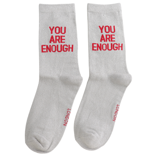 You Are Enough Glitter Socks