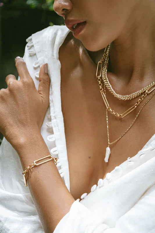 Alessia Gold Pearl Pendant Necklace