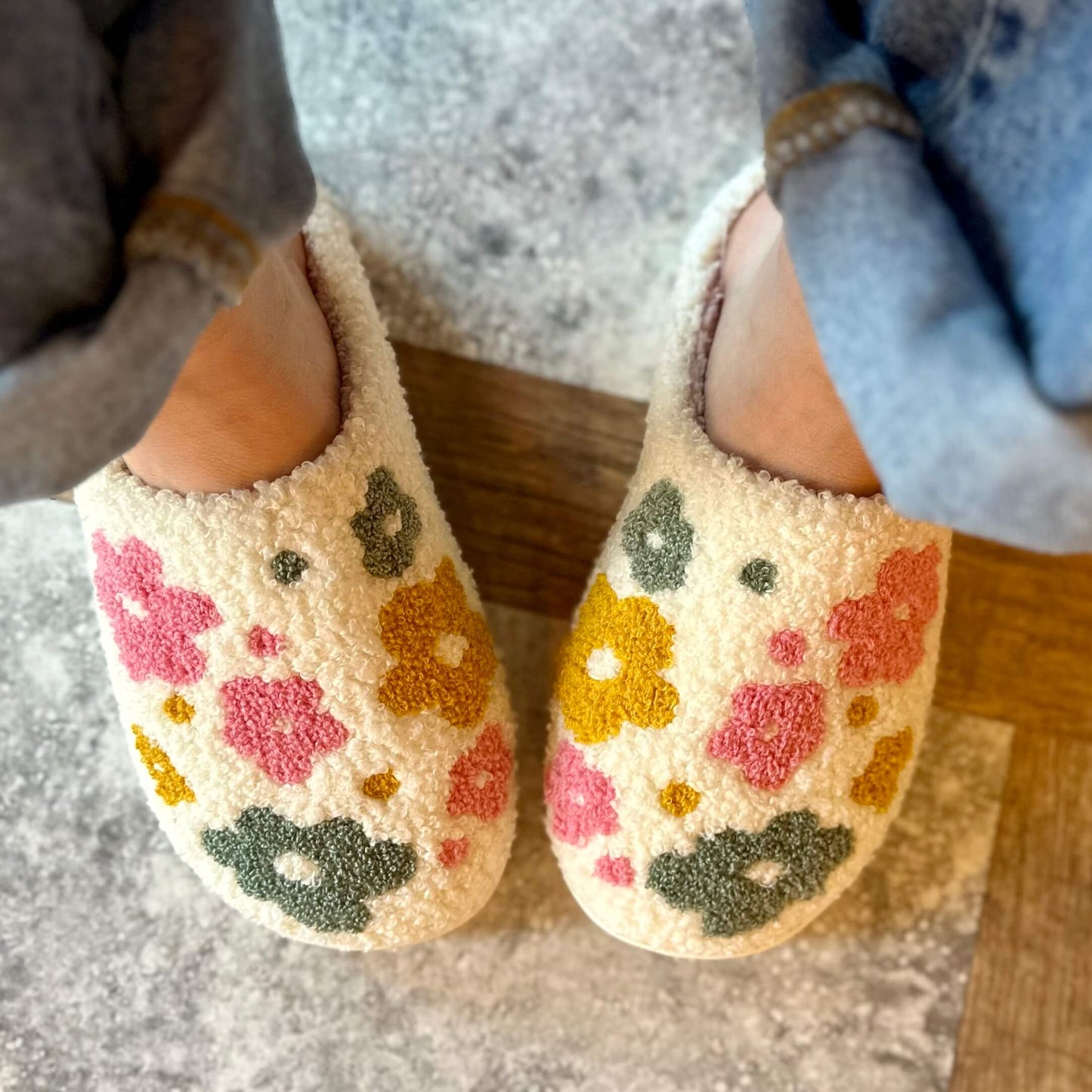 Pastel Flowers Slippers
