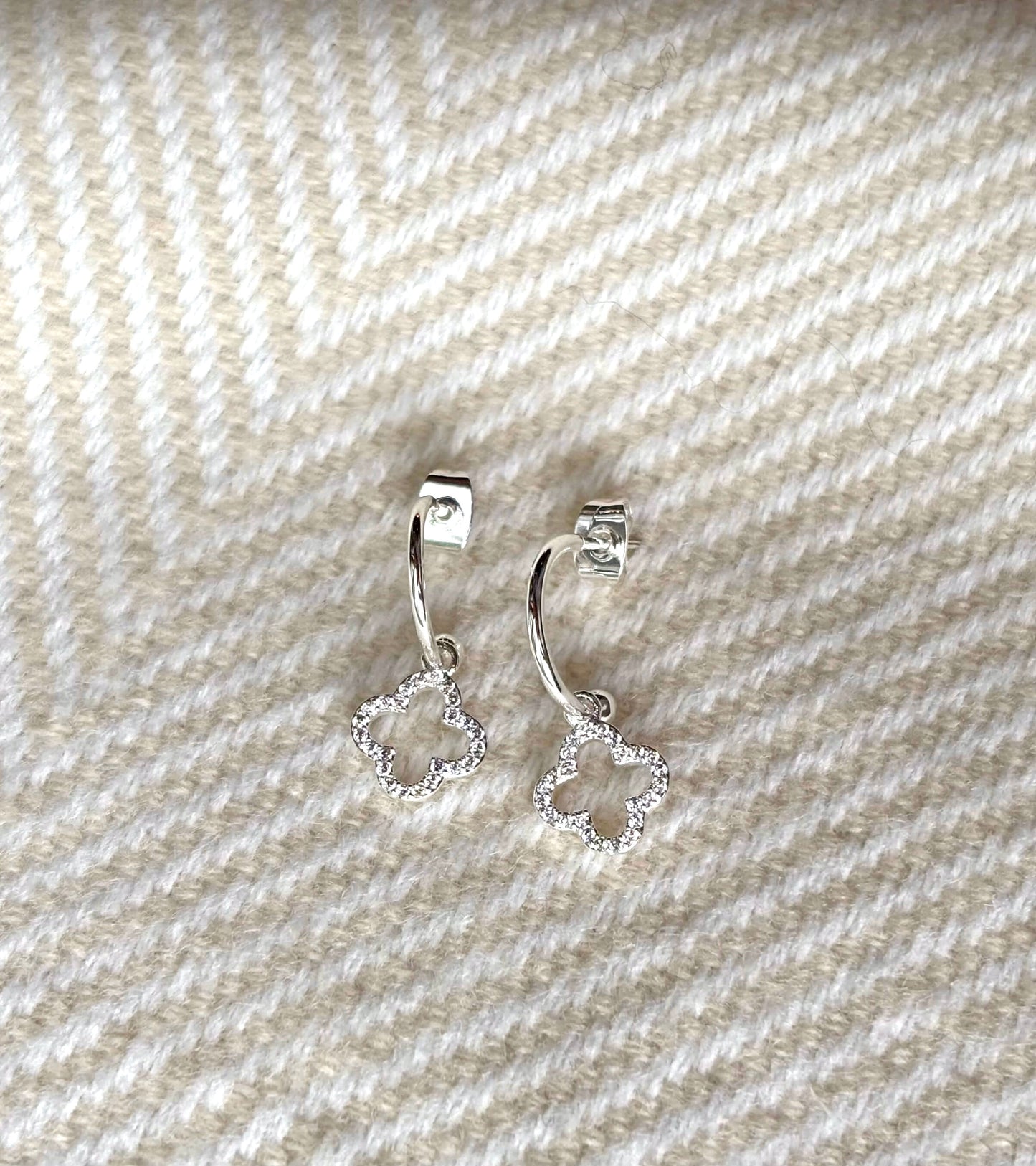 Enya Clover Earrings Silver