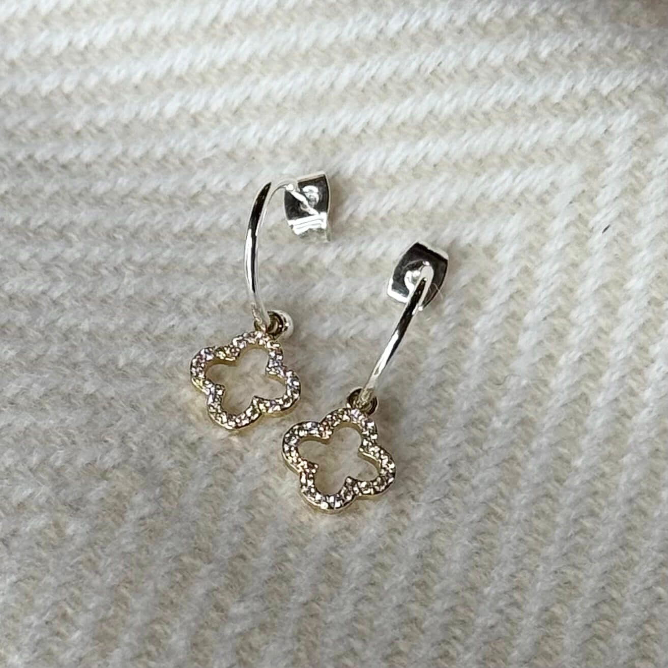 Enya Clover Gold Earrings