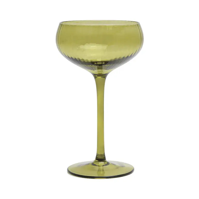 The Lou Coupe Glasses- Set of 2 Olive
